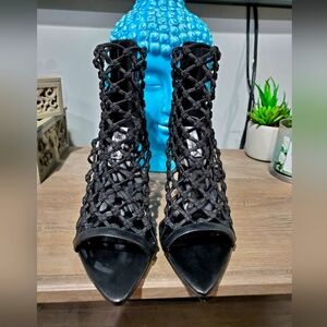 Steve Madden Black Stiletto Heels with Lace Design